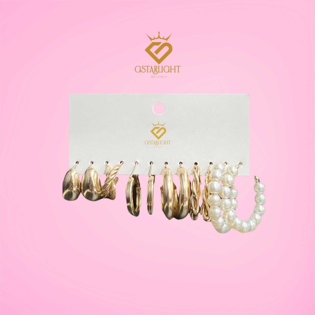 Aksesoris set kalung anting trendy black flower